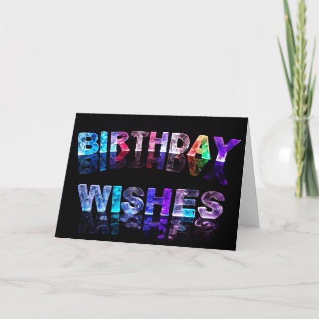 Birthday Wishes In Lights Photo Card (Front)