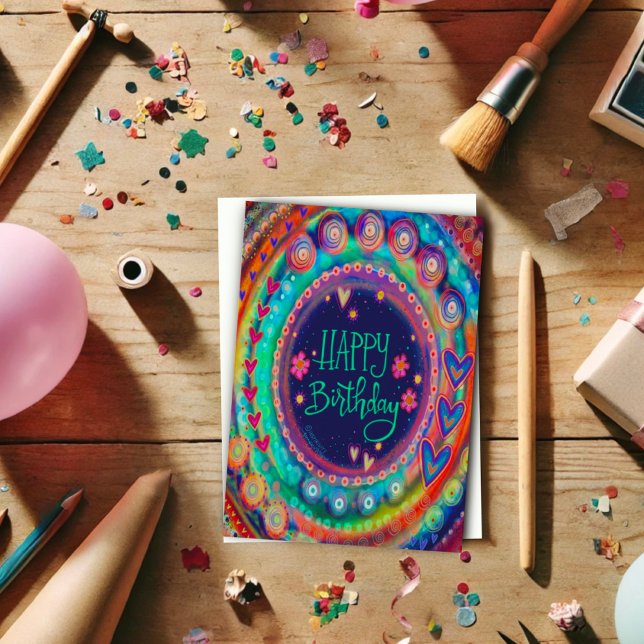 Birthday Wishes “Inspirivity” Colourful Fun Happy  Card (Creator Uploaded)