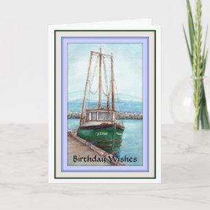 Birthday Wishes, Masculine, Fishing Boat Card
