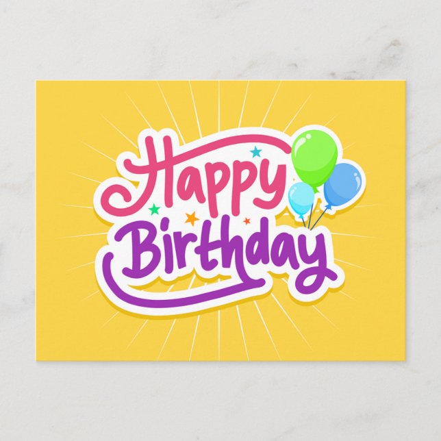 Birthday wishes postcard (Front)