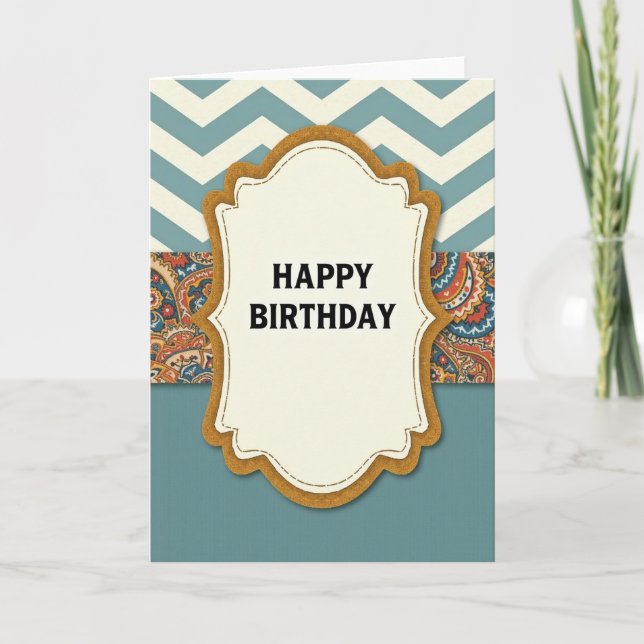 Birthday Wishes Scalloped Frame Card (Front)