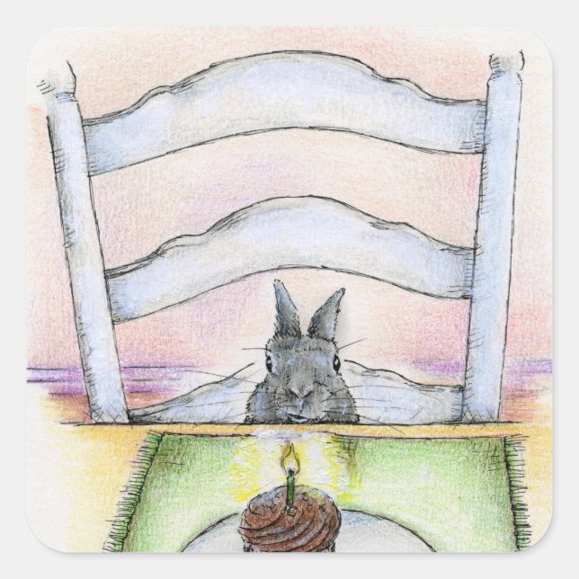 BIRTHDAY WISHES SQUARE STICKER (Front)