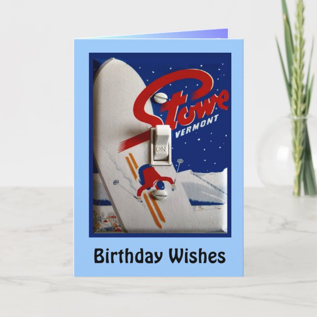 Birthday Wishes, Stowe Vermont Card (Front)