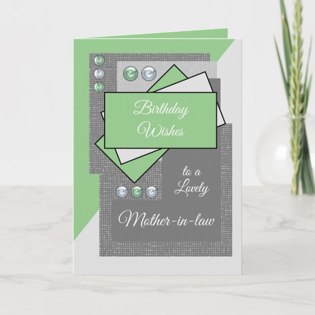 Birthday wishes to a lovely mother-in-law green card (Front)
