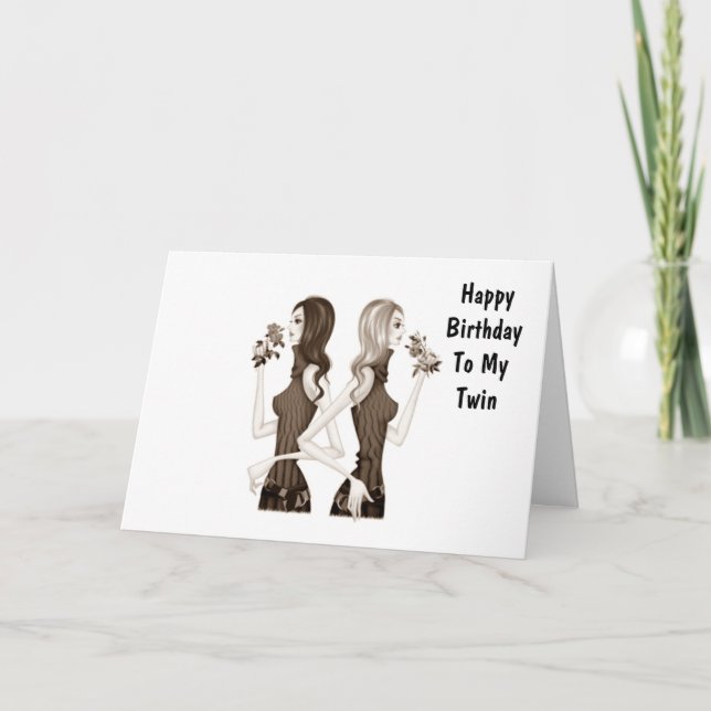 BIRTHDAY WISHES TO MY TWIN SISTER CARD (Front)