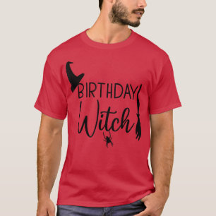 Birthday Witch For Halloween Funny Halloween graph T-Shirt