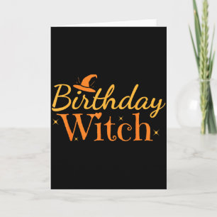 Birthday Witch Funny Halloween Shirt Card