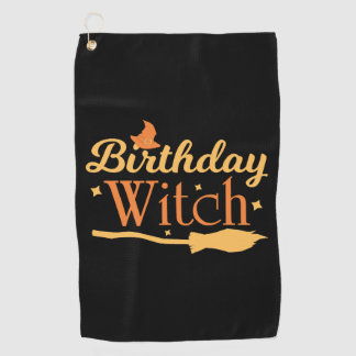 Birthday Witch Halloween Birthday Golf Towel