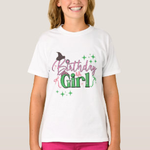 Birthday Witch Pink And Green Birthday Girl T-Shirt