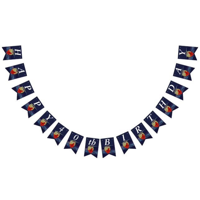 Birthday Witchy Woman Red Dress in Night Sky Moon Bunting (All)