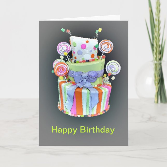 Birthday with a Fantastic Cake Card (Front)