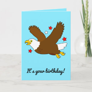 Birthday with Eagle Soaring Among the Stars Card