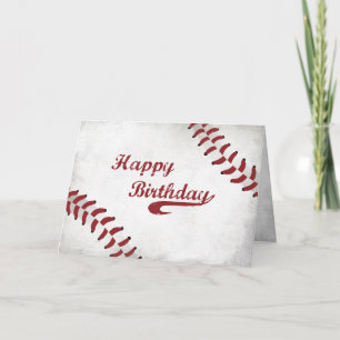 Birthday With Large Grunge Baseball Sport Card