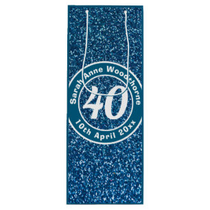 Birthday with Name, Age, & Date Wine Bottle Wine Gift Bag