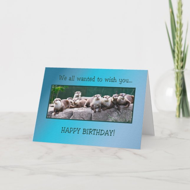 Birthday with otters card (Front)