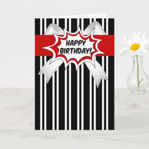 Birthday with Red Comic Book Style Card