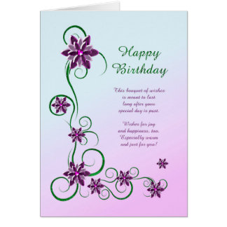 Birthday with Scrolls and Flowers