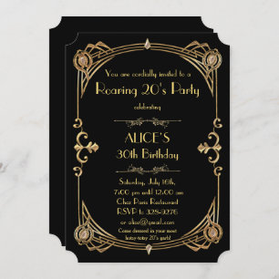 Birthday woman Invitation Any age, Art Deco Gatsby