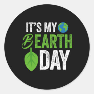 Birthday World Earth Day Nature Planet Cute Enviro Classic Round Sticker