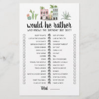 Birthday Would He Rather editable game