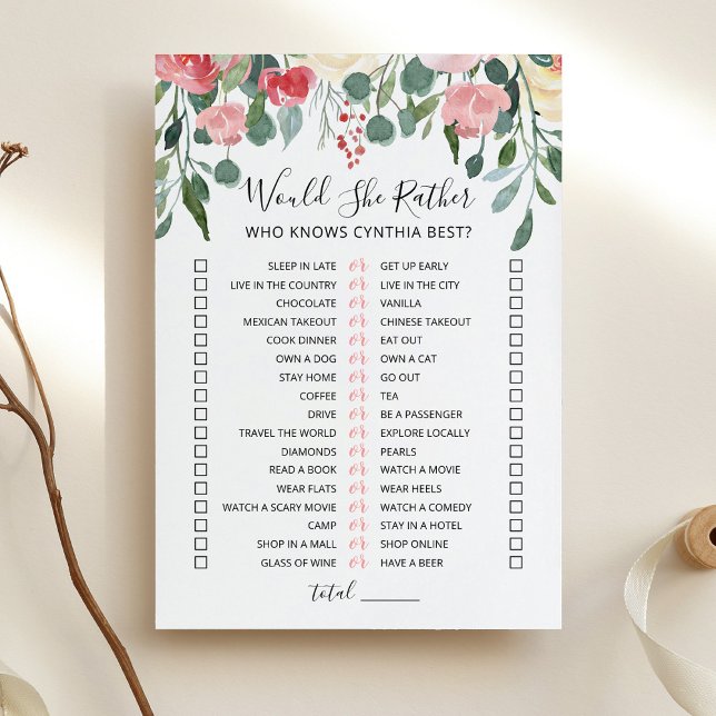 Birthday Would She Rather editable game Card (Creator Uploaded)