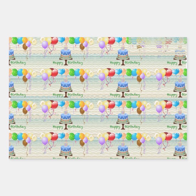  birthday wrapping paper set (Front 2)