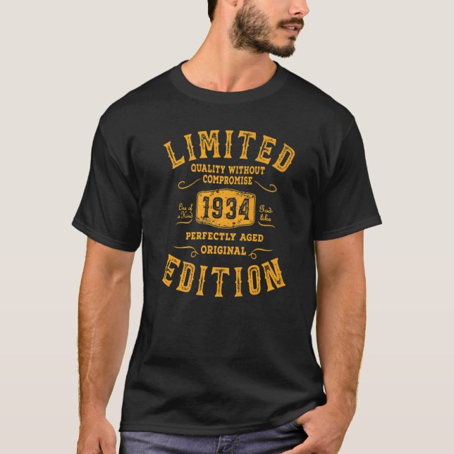 Birthday Year 1934   Used Grunge Vintage T-Shirt (Front)