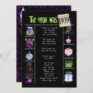 Birthday Year 1939 Invitation