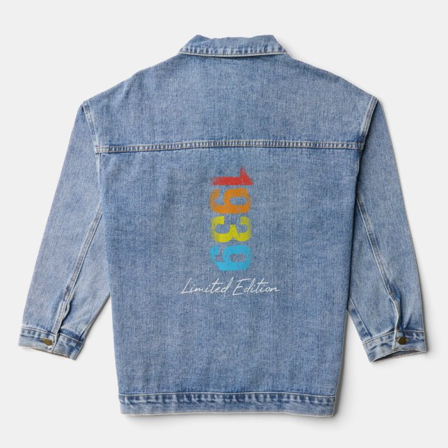 Birthday Year 1939   Used Grunge Vintage  Denim Jacket (Back)