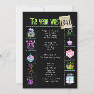 Birthday Year 1941 Invitation