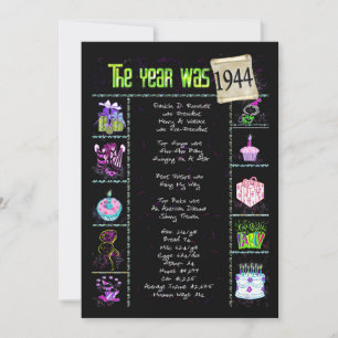 Birthday Year 1944 Invitation