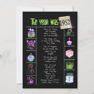 Birthday Year 1952 Invitation