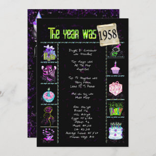 Birthday Year 1958 Invitation