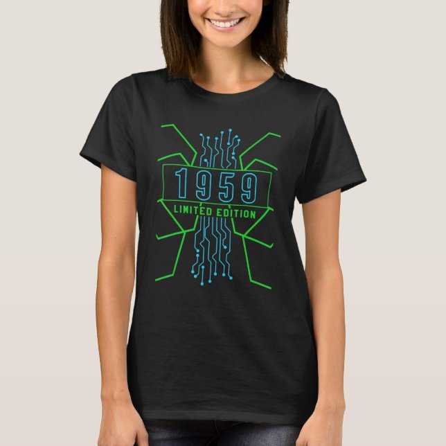 Birthday Year 1959   Gaming   Nerd Computer T-Shirt (Front)