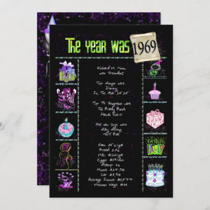 Birthday Year 1969 Invitation