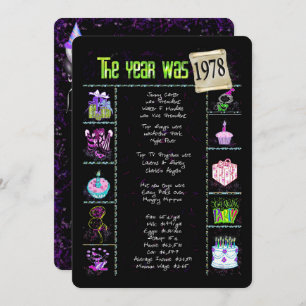 Birthday Year 1978 Invitation