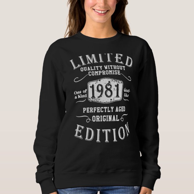 Birthday Year 1981   Used Grunge Vintage Sweatshirt (Front)