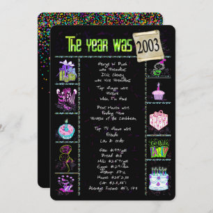 Birthday Year 2003 Invitation