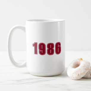 Birthday Year, custom burgundy trendy typography Coffee Mug