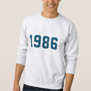 Birthday Year   Modern Custom Trendy Stylish Blue Sweatshirt