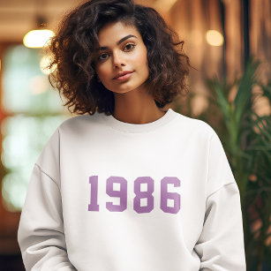 Birthday Year | Modern Trendy Stylish Cute Purple Sweatshirt