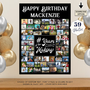 Birthday Years In the Making 59 Photo Collage Poster