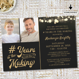 Birthday YEARS IN THE MAKING String Lights Photo Invitation