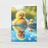 Birthday Yellow Duckling In a Rowboat
