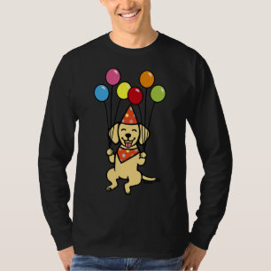Birthday Yellow Labrador And Balloons T-Shirt