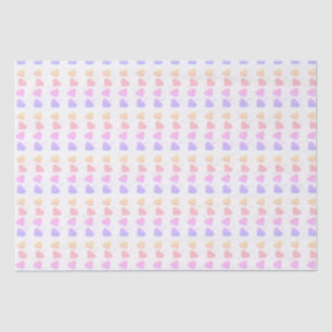 Birthday Yellow, Purple and Pink Hearts Tissue Paper