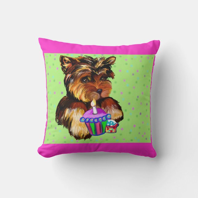 BIRTHDAY YORKIE CUSHION (Front)