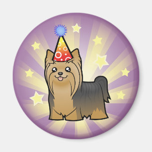 Birthday Yorkshire Terrier (long hair no bow) Magnet