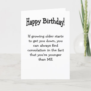 birthday, younger than me greeting card