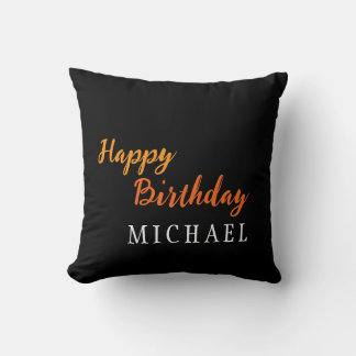 Birthday Your Name Minimalist Personal Modern Cushion